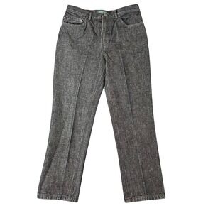 Vintage Lauren Jeans Co RL Petite Black Acid Wash Denim Jean Women 14P Fit 34x27